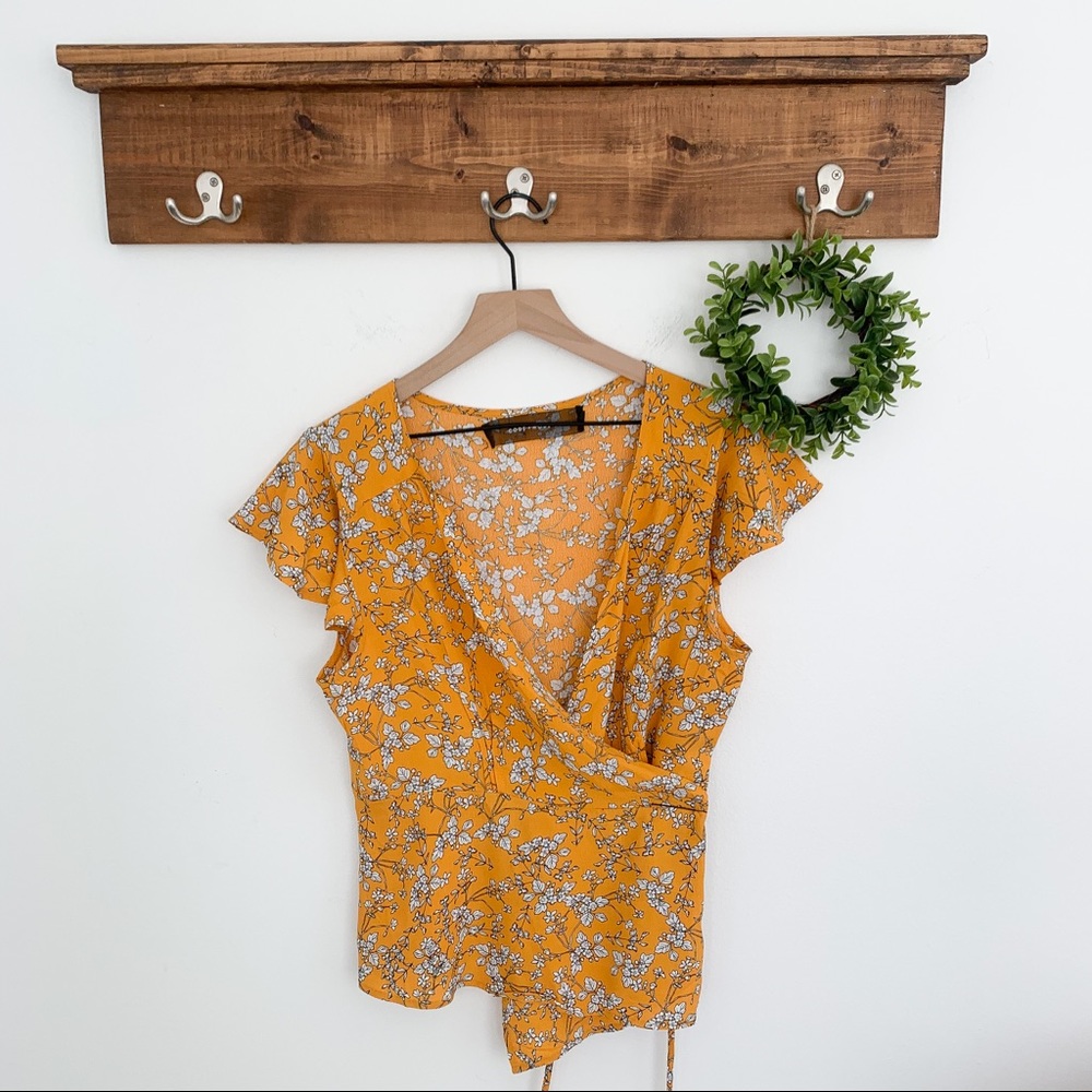 Nordstrom Code Mode | Wrap floral print shirt